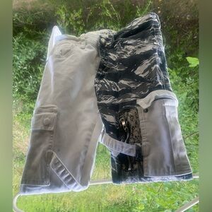 Camo and White Split Cargo Jeans